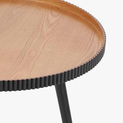 Pacific Lifestyle Hammond Natural And Black Pine Wood Coffee Table