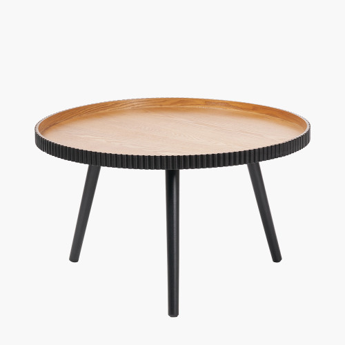 pacific lifestyle Hammond Natural and Black Pine Wood Coffee Table