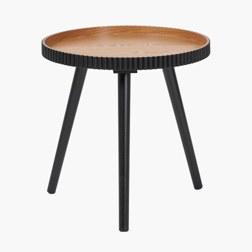 Pacific Lifestyle Hammond Natural And Black Pine Wood Side Table