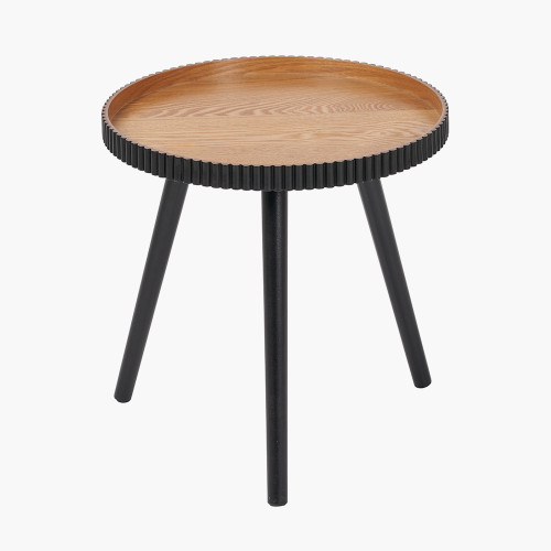 Pacific Lifestyle Hammond Natural And Black Pine Wood Side Table