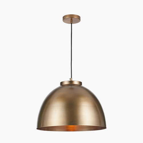 Pacific Lifestyle Harlem Antique Brass Domed Metal Pendant