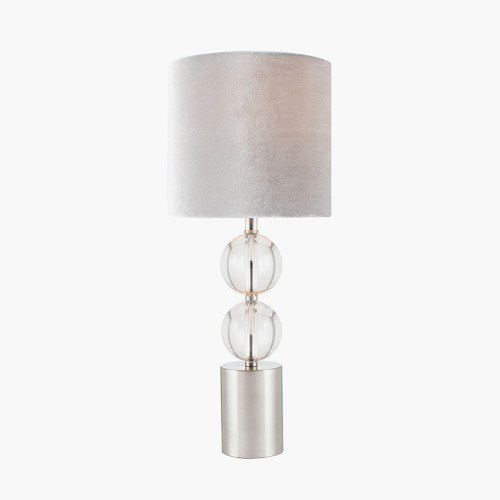 Pacific Lifestyle Harris Brushed Silver And Clear Glass Table Lamp