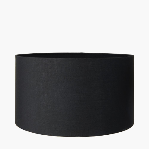 pacific lifestyle Harry 25cm Black Cotton Mix Cylinder Lampshade