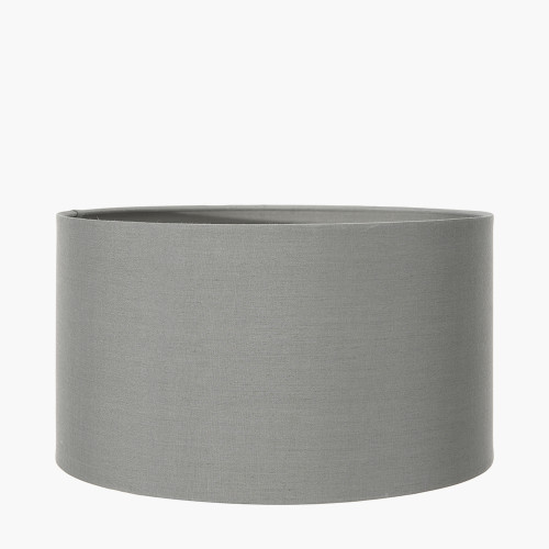 pacific lifestyle Harry 30cm Steel Grey Cotton Mix Cylinder Lampshade