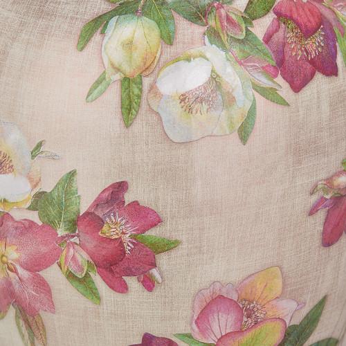 Pacific Lifestyle Hellebore Medium Glass Table Lamp Base With Lino 35cm White Self Lined Linen Cylinder Lampshade