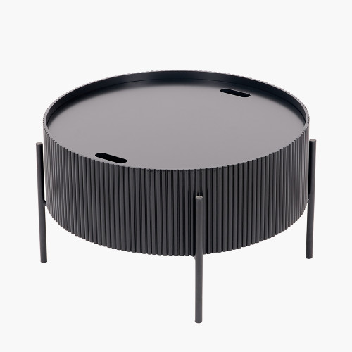Pacific Lifestyle Henderson Black Wood And Black Metal Storage Coffee Table