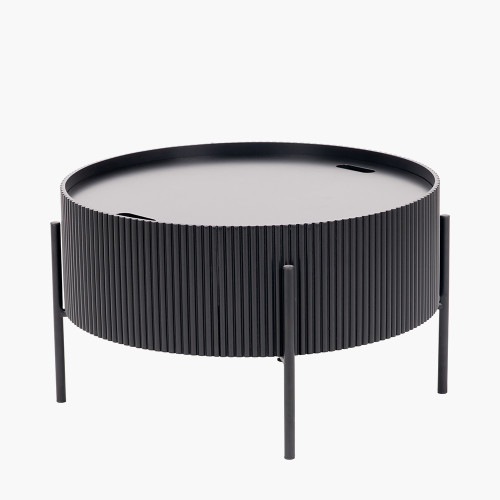 Pacific Lifestyle Henderson Black Wood And Black Metal Storage Coffee Table