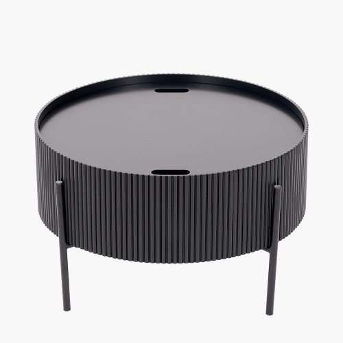 pacific lifestyle Henderson Black Wood and Black Metal Storage Coffee Table