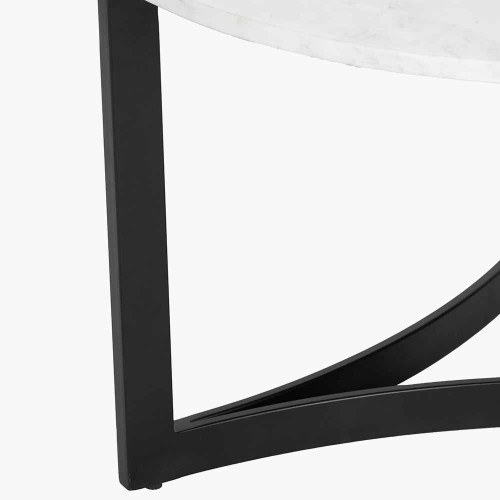 Pacific Lifestyle Hendrick White Marble And Black Metal Coffee Table