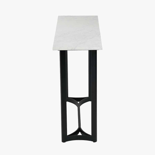 Pacific Lifestyle Hendrick White Marble And Black Metal Console Table