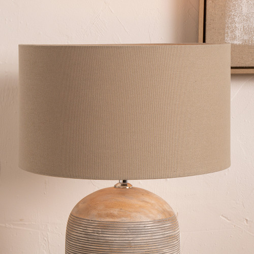 Pacific Lifestyle Henry 30cm Taupe Handloom Cylinder Lampshade