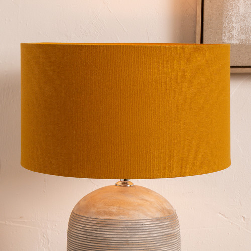 Pacific Lifestyle Henry 40cm Mustard Handloom Cylinder Lampshade