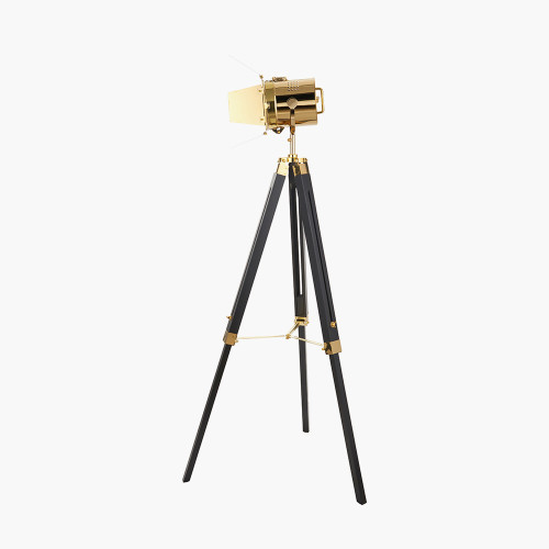 Pacific Lifestyle Hereford Gold And Black Tripod Floor Lamp