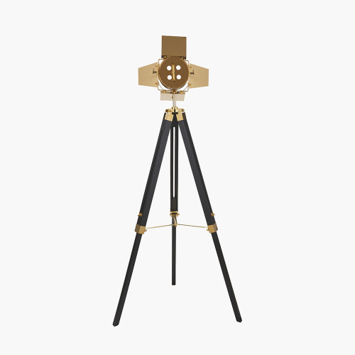 Pacific Lifestyle Hereford Gold And Black Tripod Floor Lamp