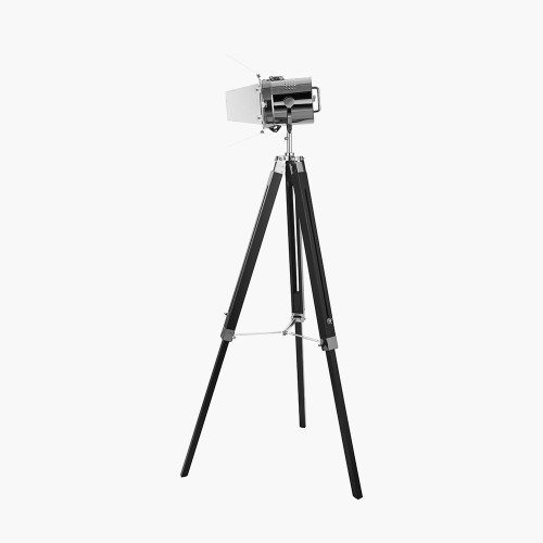 Pacific Lifestyle Hereford Silver And Black Tripod Floor Lamp