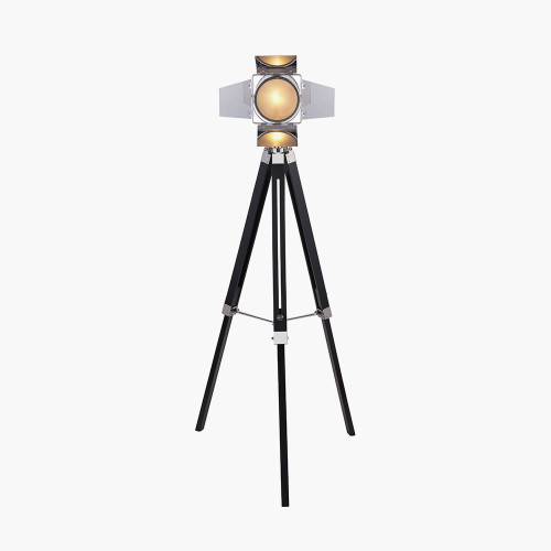 pacific lifestyle Hereford Silver and Black Tripod Floor Lamp