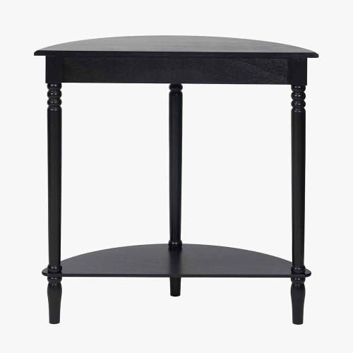 Pacific Lifestyle Heritage Black Pine Wood Half Moon Console Table