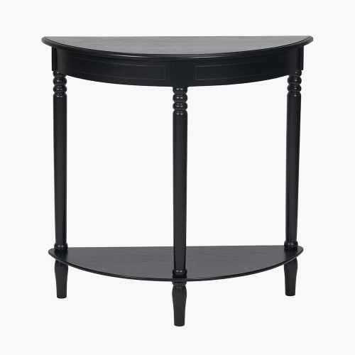 pacific lifestyle Heritage Black Pine Wood Half Moon Console Table