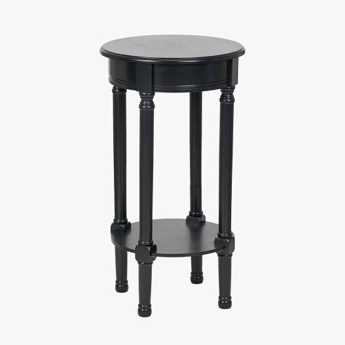Pacific Lifestyle Heritage Black Pine Wood Round Accent Table