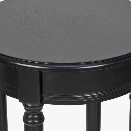 Pacific Lifestyle Heritage Black Pine Wood Round Accent Table