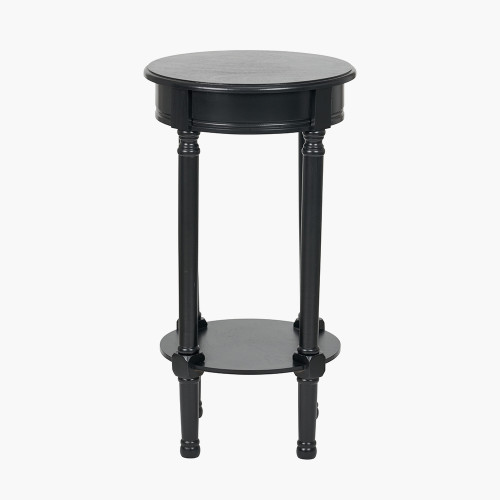 pacific lifestyle Heritage Black Pine Wood Round Accent Table