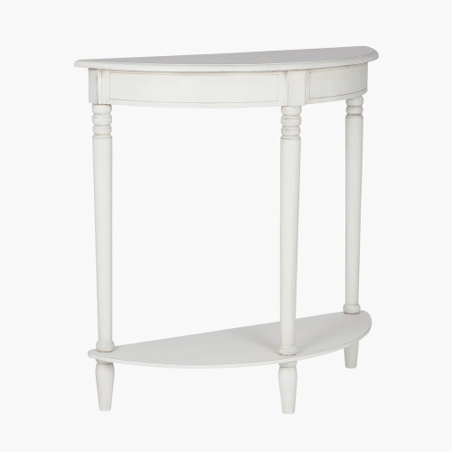 Pacific Lifestyle Heritage Elizabeth White Pine Wood Half Moon Console Table