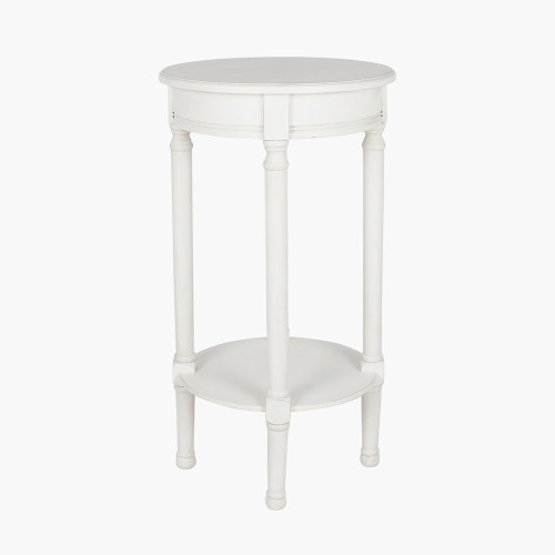 Pacific Lifestyle Heritage Elizabeth White Pine Wood Round Accent Table