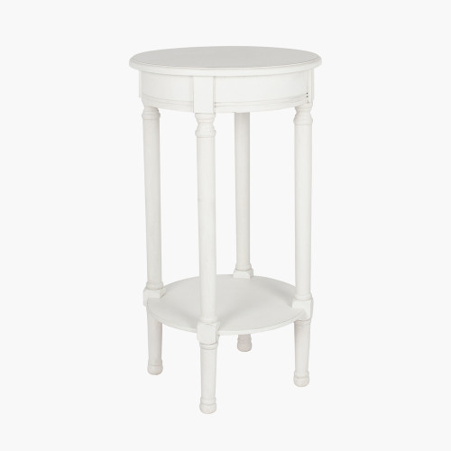 Pacific Lifestyle Heritage Elizabeth White Pine Wood Round Accent Table