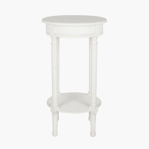 pacific lifestyle Heritage Elizabeth White Pine Wood Round Accent Table