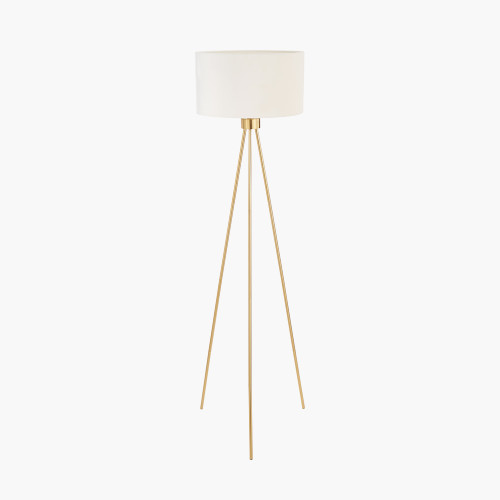 Pacific Lifestyle Houston Brushed Brass Metal Tripod Floor Lamp