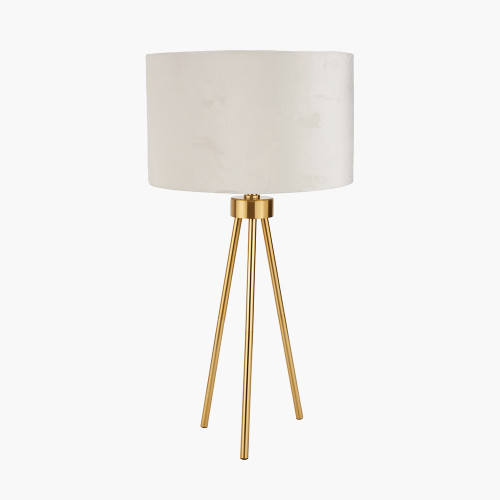 Pacific Lifestyle Houston Brushed Brass Metal Tripod Table Lamp