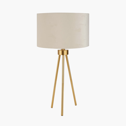 pacific lifestyle Houston Brushed Brass Metal Tripod Table Lamp