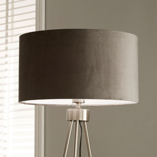 Pacific Lifestyle Houston Brushed Silver Metal Tripod Floor Lamp
