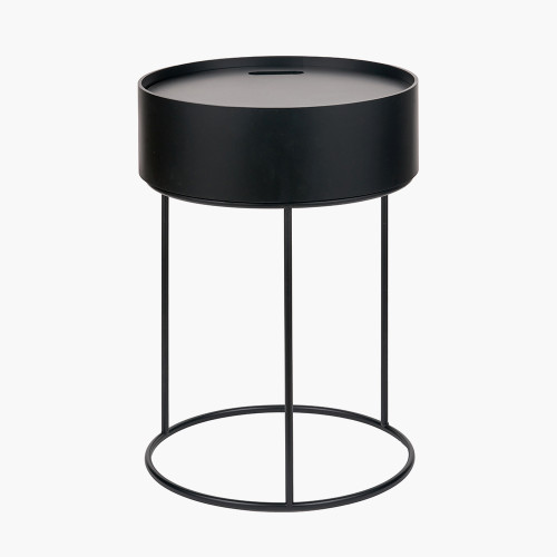 Pacific Lifestyle Hugo Black Wood Veneer And Black Metal Storage Table