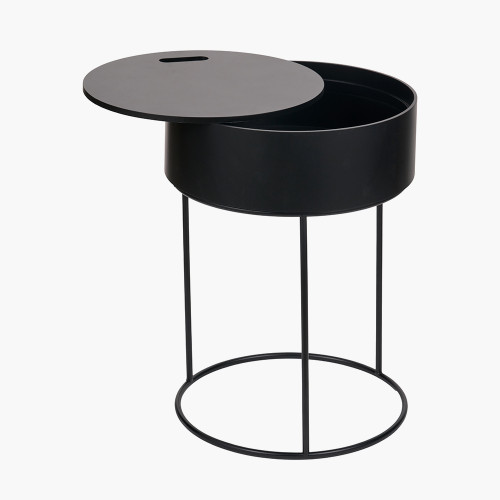 Pacific Lifestyle Hugo Black Wood Veneer And Black Metal Storage Table