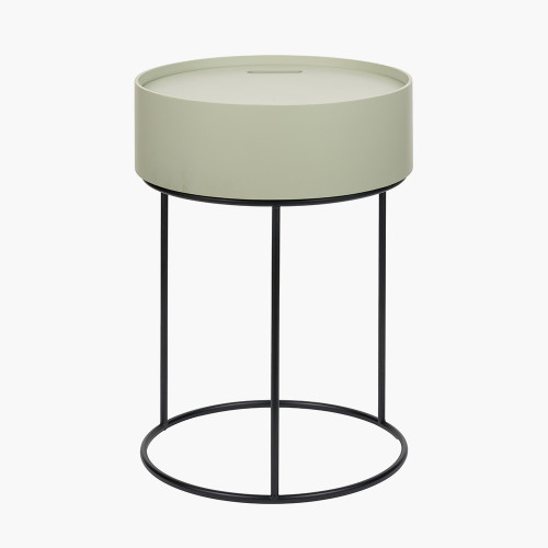 Pacific Lifestyle Hugo Sage Green Wood Veneer And Black Metal Storage Table