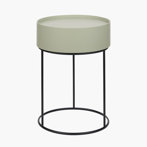 Pacific Lifestyle Hugo Sage Green Wood Veneer And Black Metal Storage Table