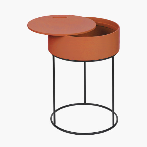 Pacific Lifestyle Hugo Tobacco Wood Veneer And Black Metal Storage Table