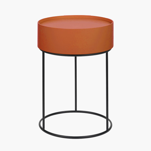 Pacific Lifestyle Hugo Tobacco Wood Veneer And Black Metal Storage Table