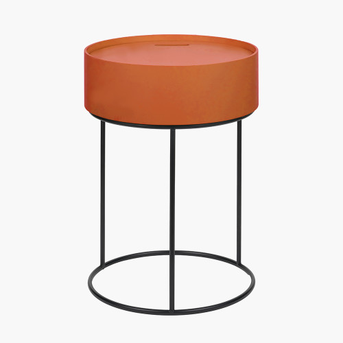 Pacific Lifestyle Hugo Tobacco Wood Veneer And Black Metal Storage Table