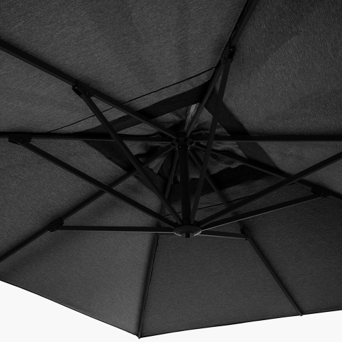 Pacific Lifestyle Icon Premium T1 4mx3m Rectangular Premium Faded Black Parasol