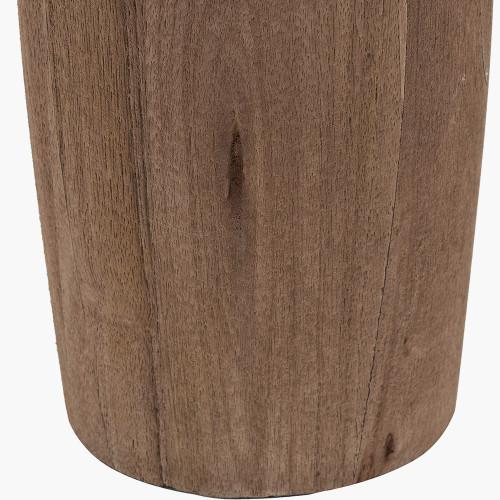 Pacific Lifestyle Inaya Natural Tapered Large Wood Table Lamp Base With Milos 40cm Pistachio Green Linen Tapered Lampshade