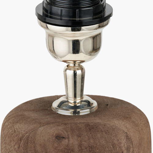 Pacific Lifestyle Inaya Natural Tapered Wood Table Lamp Base With Edward 35cm Natural Linen Cylinder Lampshade