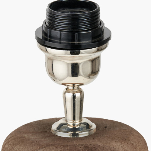 Pacific Lifestyle Inaya Natural Tapered Wood Table Lamp Base With Edward 35cm Pistachio Green Linen Cylinder Lampshade