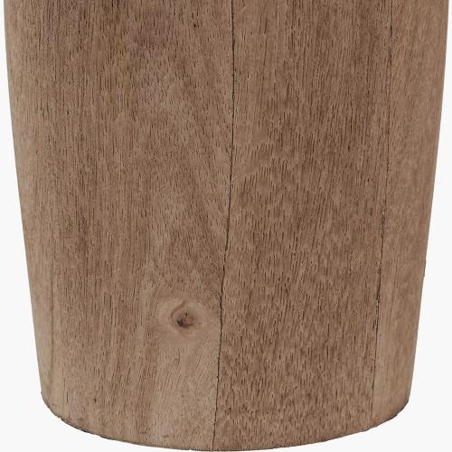 Pacific Lifestyle Inaya Natural Tapered Wood Table Lamp Base With Edward 35cm Pistachio Green Linen Cylinder Lampshade