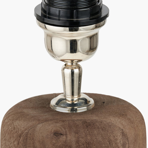 Pacific Lifestyle Inaya Natural Tapered Wood Table Lamp Base With Milos 35cm Pistachio Green Linen Tapered Lampshade