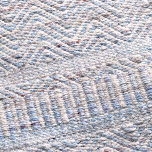 Pacific Lifestyle Indoor Outdoor Aqua Blue And White Inca Design Rug