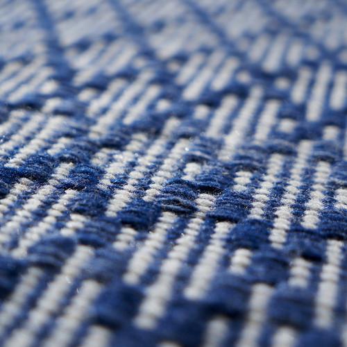 Pacific Lifestyle Indoor Outdoor Denim Blue And White Ikat Design Rug