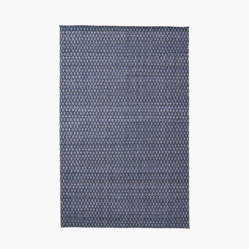 pacific lifestyle Indoor Outdoor Denim Blue and White Ikat Design Rug