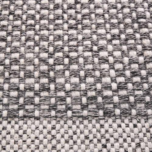 Pacific Lifestyle Indoor Outdoor Graphite And White Basket Weave Design Rug